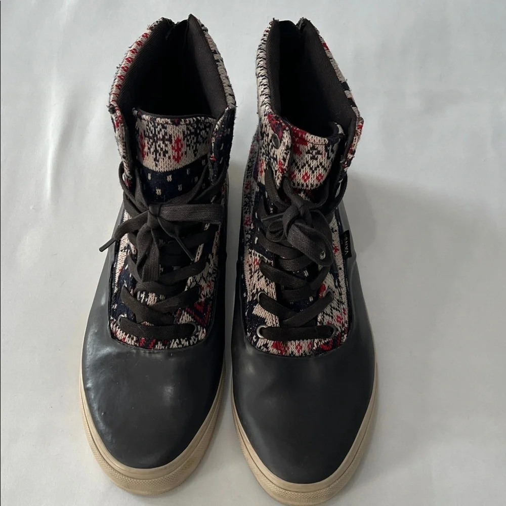Vans RARE Hi-Top Winter Sweater Duck Rubber Sneakers - Picture 3 of 13